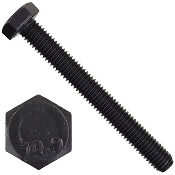Болт шестигранный М6х16 DIN 933 класс прочности 10.9